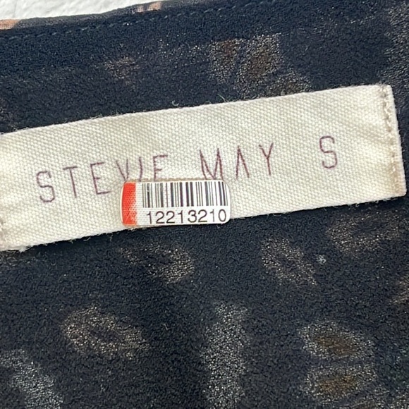 Stevie May S Anise Floral Chiffon Black Lined Short Sleeve Flowy Midi Dress - Picture 8 of 15